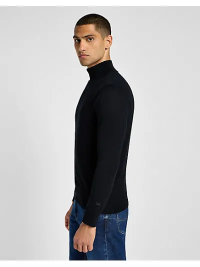 Lee - Turtle Neck / Black - Elegáns Férfi pulóver