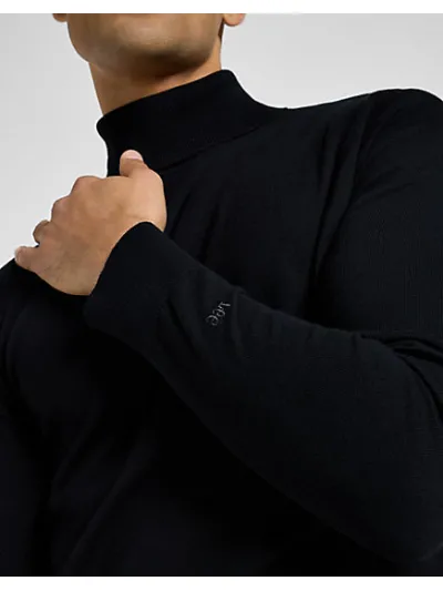Lee - Turtle Neck / Black - Elegáns Férfi pulóver