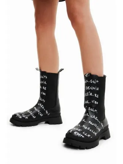 Desigual - Chelsea High Lettering - Női bakancs