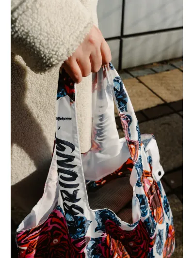 Briony - Hypster Cats and Birds - Újrahasznosított bevásárlótáska