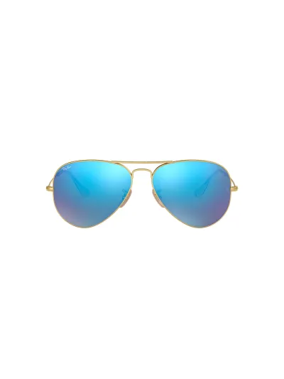 Ray-Ban napszemüveg - AVIATOR LARGE METAL - MATTE GOLD / CRY.GREEN  MIRROR MULTIL.BLUE
