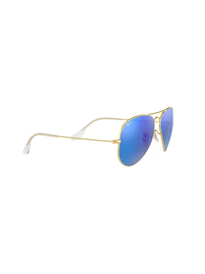 Ray-Ban napszemüveg - AVIATOR LARGE METAL - MATTE GOLD / CRY.GREEN  MIRROR MULTIL.BLUE