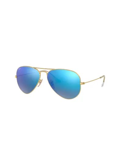 Ray-Ban napszemüveg - AVIATOR LARGE METAL - MATTE GOLD / CRY.GREEN  MIRROR MULTIL.BLUE