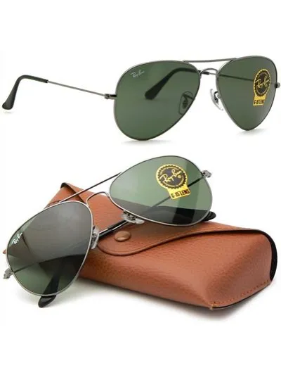 Ray-Ban napszemüveg - AVIATOR LARGE METAL - GUNMETAL / GREY GREEN