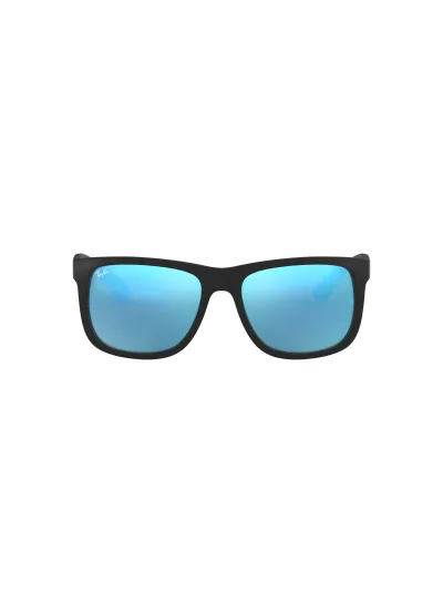 Ray-Ban napszemüveg - JUSTIN - BLACK RUBBER / GREEN MIRROR BLUE