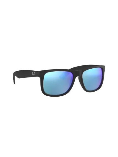 Ray-Ban napszemüveg - JUSTIN - BLACK RUBBER / GREEN MIRROR BLUE