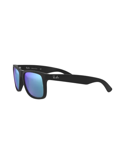 Ray-Ban napszemüveg - JUSTIN - BLACK RUBBER / GREEN MIRROR BLUE