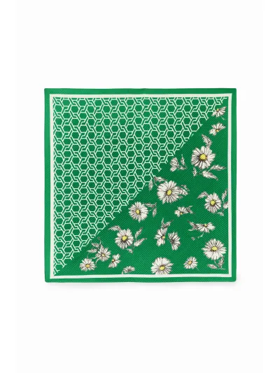 Desigual - Green Arty Square - Női kendő