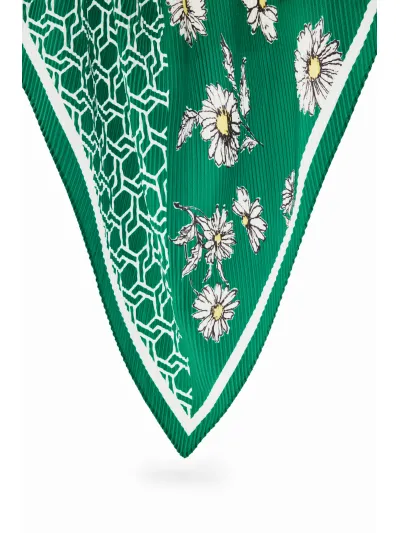 Desigual - Green Arty Square - Női kendő