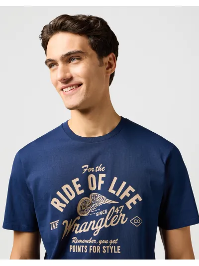 Wrangler - AMERICANA TEE / NAVY - Férfi póló