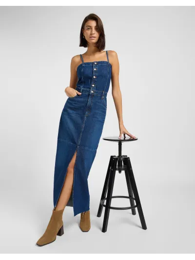 Lee - MAXI DENIM DRESS / DARK FUSION - Női ruha