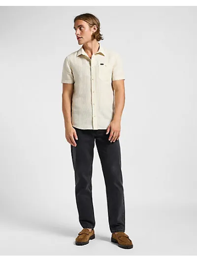 Lee - SS LEESURE SHIRT / PIONEER ECRU - Férfi Ing