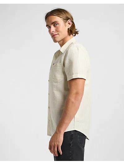 Lee - SS LEESURE SHIRT / PIONEER ECRU - Férfi Ing