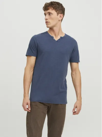 Jack & Jones - Split Neck - Férfi póló