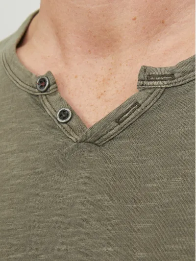 Jack & Jones - Split Neck - Férfi póló