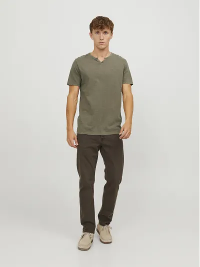 Jack & Jones - Split Neck - Férfi póló