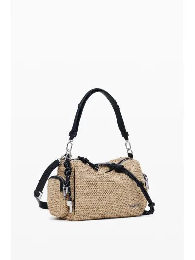 Desigual - HALF LOGO RAFFIA HABANA - Női oldaltáska