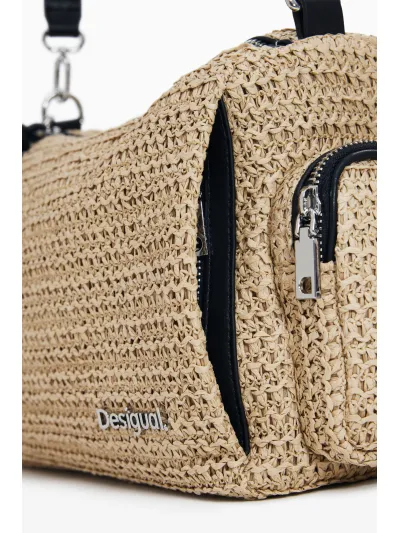 Desigual - HALF LOGO RAFFIA HABANA - Női oldaltáska