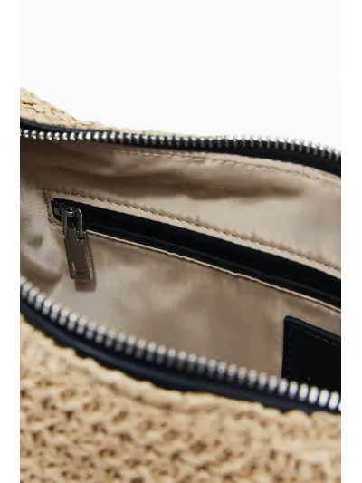 Desigual - HALF LOGO RAFFIA HABANA - Női oldaltáska