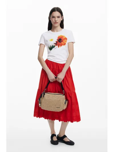 Desigual - HALF LOGO RAFFIA HABANA - Női oldaltáska