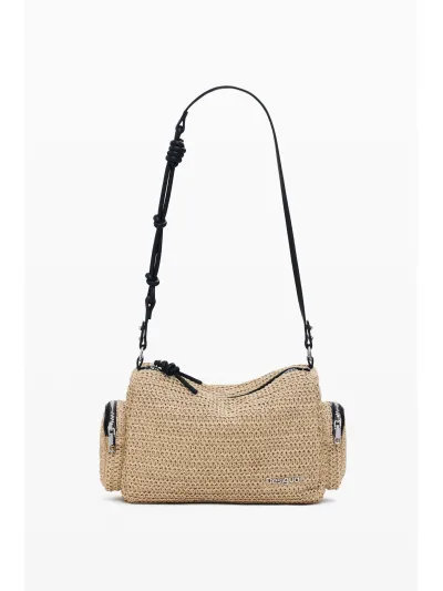 Desigual - HALF LOGO RAFFIA HABANA - Női oldaltáska