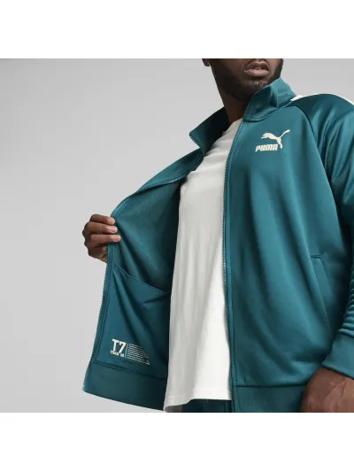 Puma - T7 Iconic Track Jacket / Cold Green - Férfi melegítő pulóver