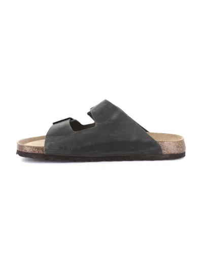 Grünland - BOBO / ANTRACITE - Bőr Férfi papucs