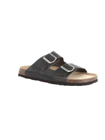 Grünland - BOBO / ANTRACITE - Bőr Férfi papucs