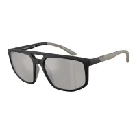 EMPORIO ARMANI napszemüveg - MATTE BLACK / LIGHT GREY MIRROR SILVER