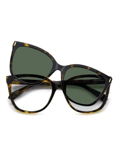 Polaroid napszemüveg - Havana / Green Polarized - Extra lencsével