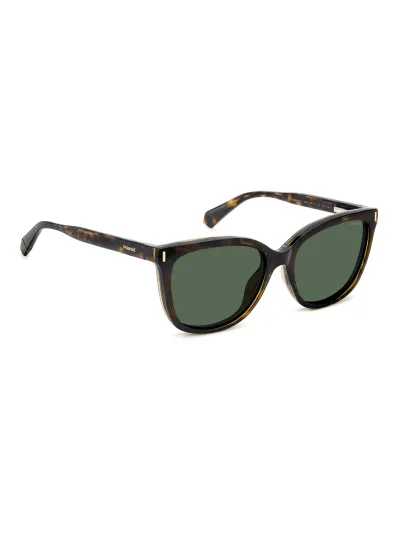 Polaroid napszemüveg - Havana / Green Polarized - Extra lencsével