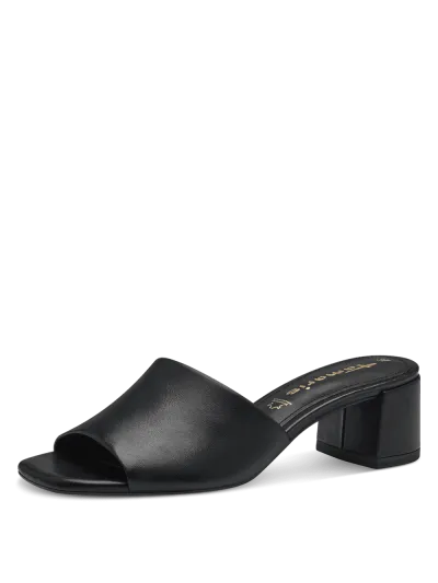 Tamaris - Magassarkú Bőr Női Papucs