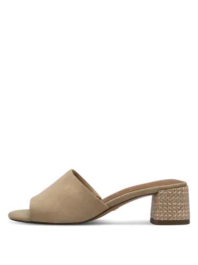 Tamaris - Magassarkú Bőr Női Papucs