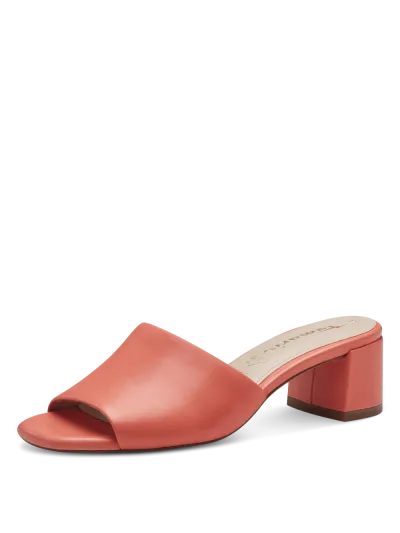 Tamaris - Magassarkú Bőr Női Papucs