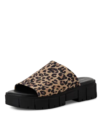 Tamaris - Platformos Bőr Női Papucs