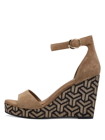 Tamaris - Magassarkú Platformos Bőr Női szandál