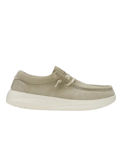 Hey Dude - Wally COMF Suede / Stone Grey/Silver Birch - Bőr Férfi utcai cipő