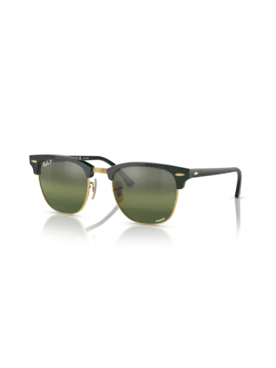 RAY-BAN napszemüveg - CLUBMASTER - GREEN ON ARISTA / DARK GREEN MIRROR POLAR