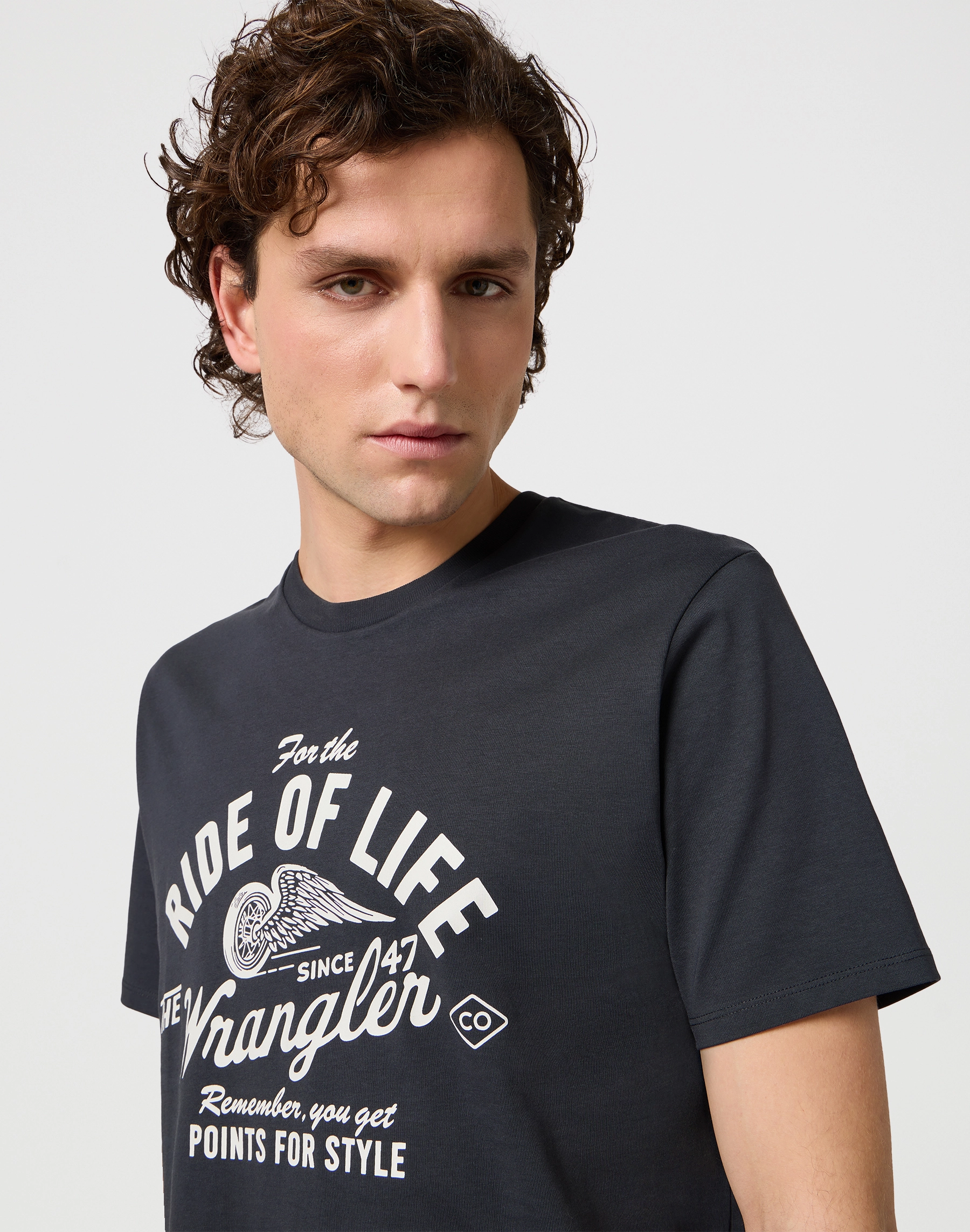 Wrangler - AMERICANA TEE / FADED BLACK - Férfi póló