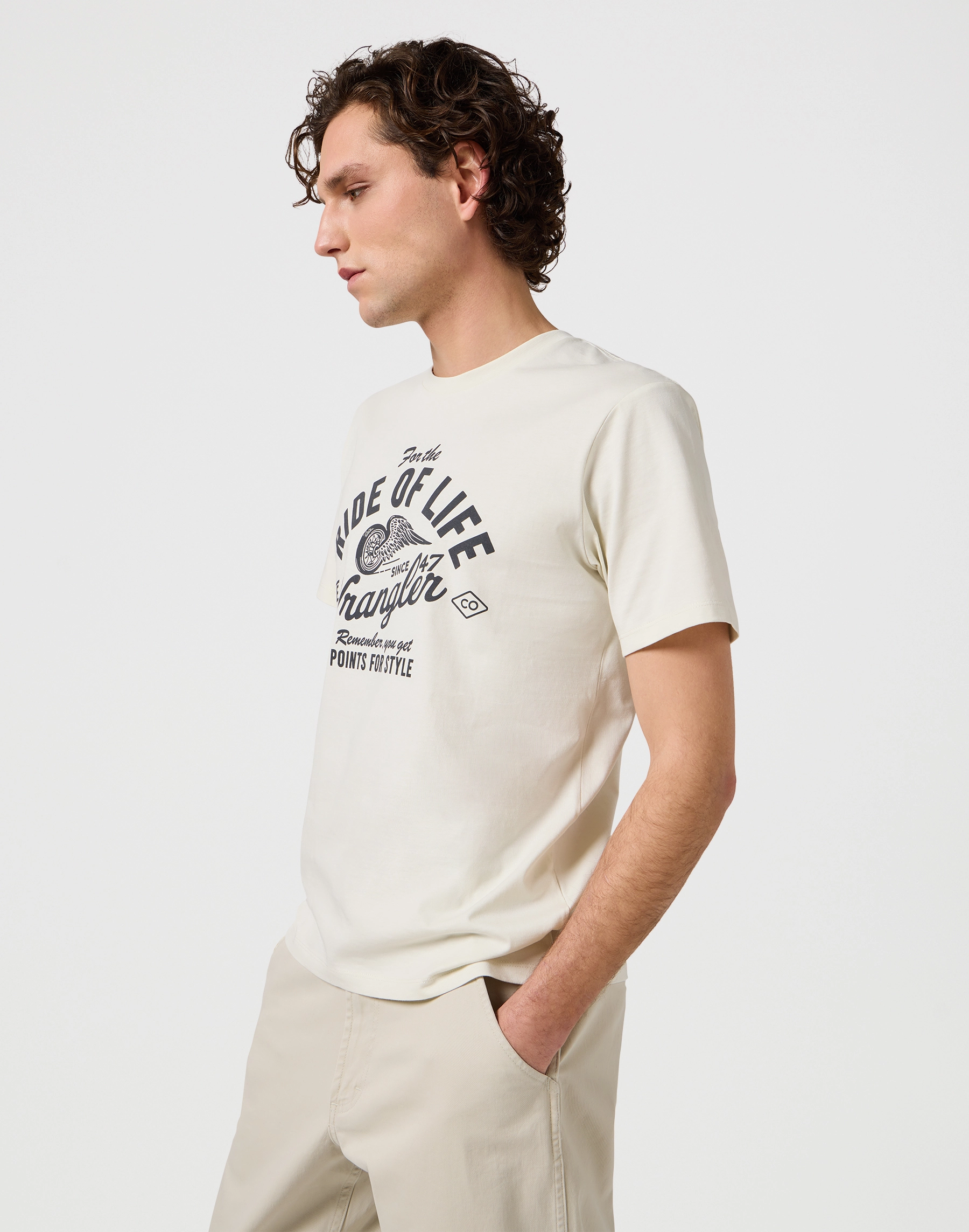 Wrangler - AMERICANA TEE / VINTAGE WHITE - Férfi póló