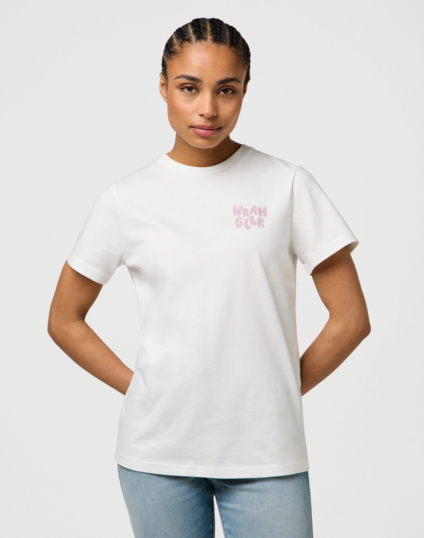 Wrangler - SIGN OFF TEE / WORN WHITE - Női póló