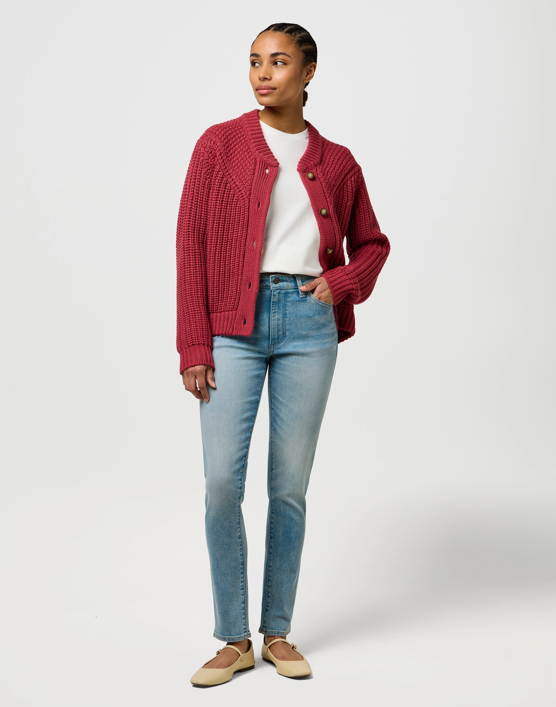 Wrangler - SIGN OFF TEE / WORN WHITE - Női póló