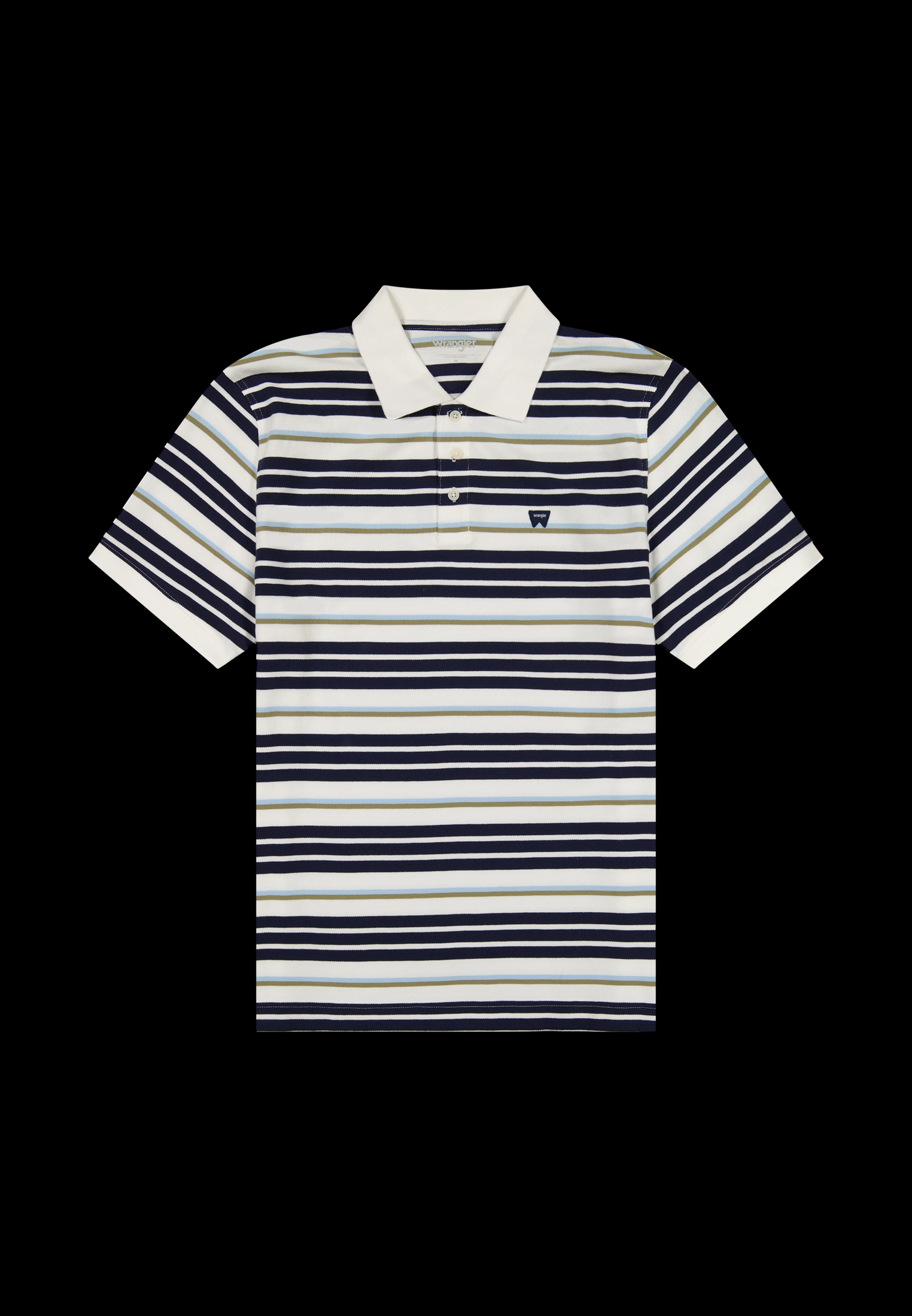Wrangler - STRIPE POLO SHIRT / WORN WHITE - Galléros Férfi póló