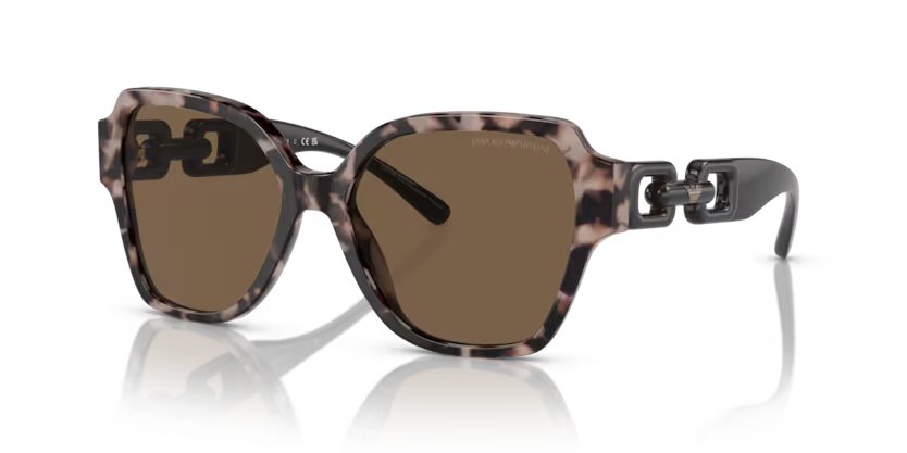 Emporio Armani napszemüveg - Shiny Pink Havana / Dark Brown