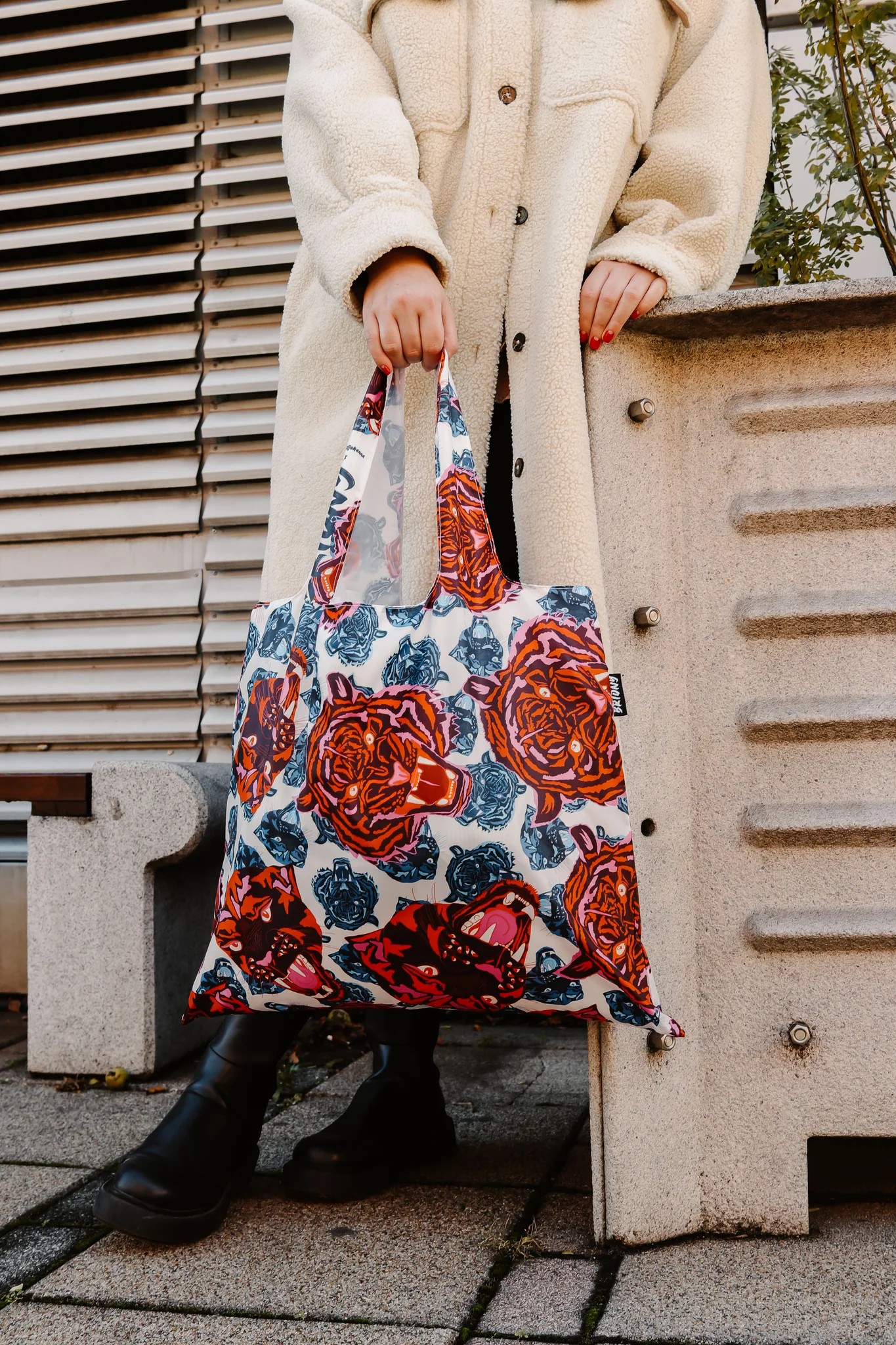 Briony - Hypster Cats and Birds - Újrahasznosított bevásárlótáska