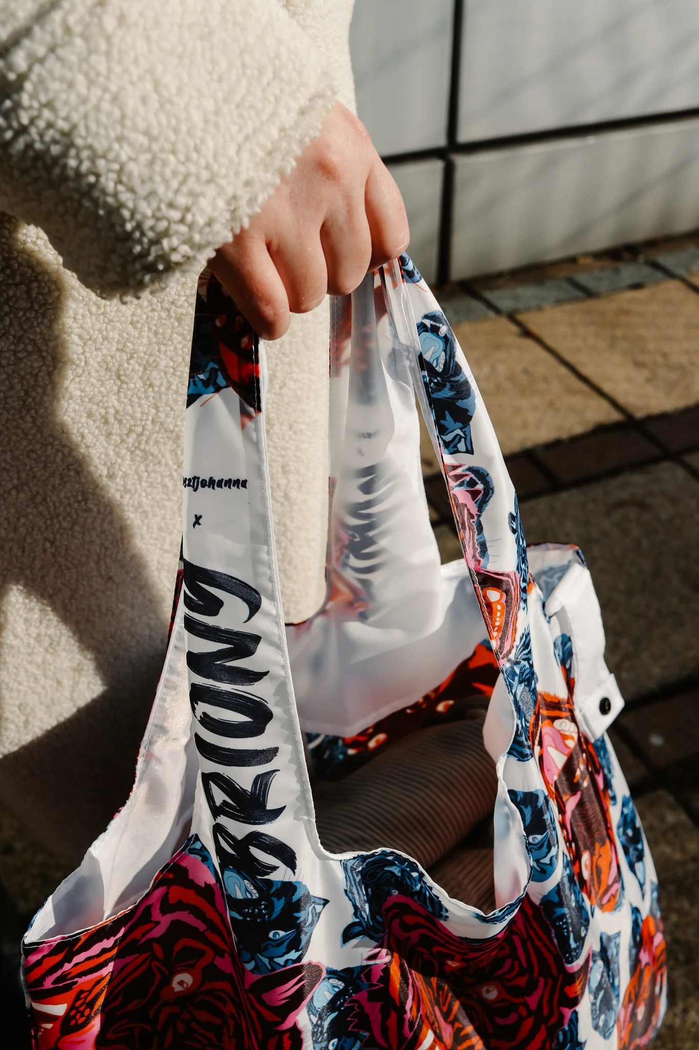 Briony - Hypster Cats and Birds - Újrahasznosított bevásárlótáska