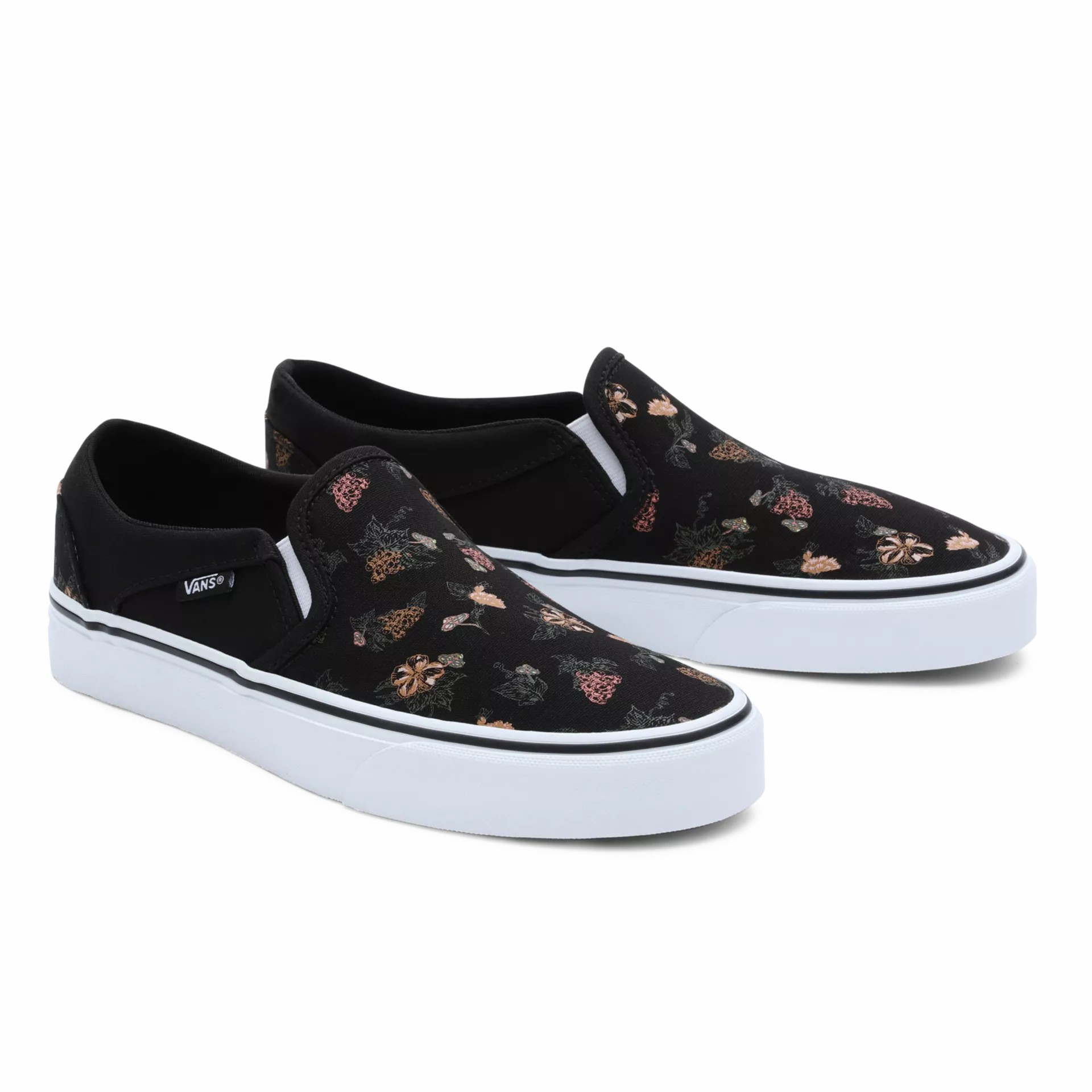 Vans - Asher / Garden Floral Black - Slip-On Női utcai cipő
