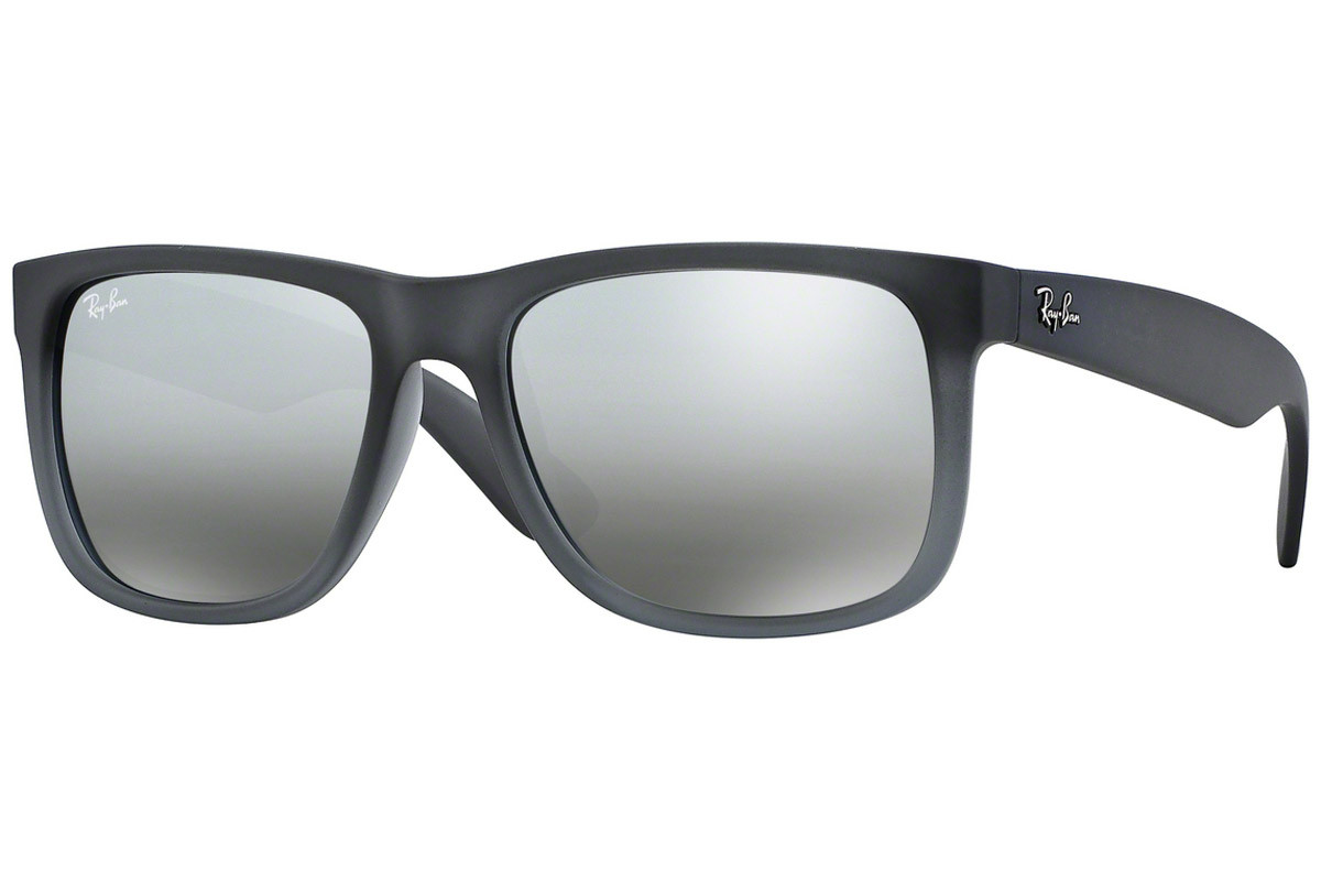 Ray-Ban napszemüveg - JUSTIN - RUBBER GREY/GREY TRANSP. / GREY SILVER MIRROR GRADIENT