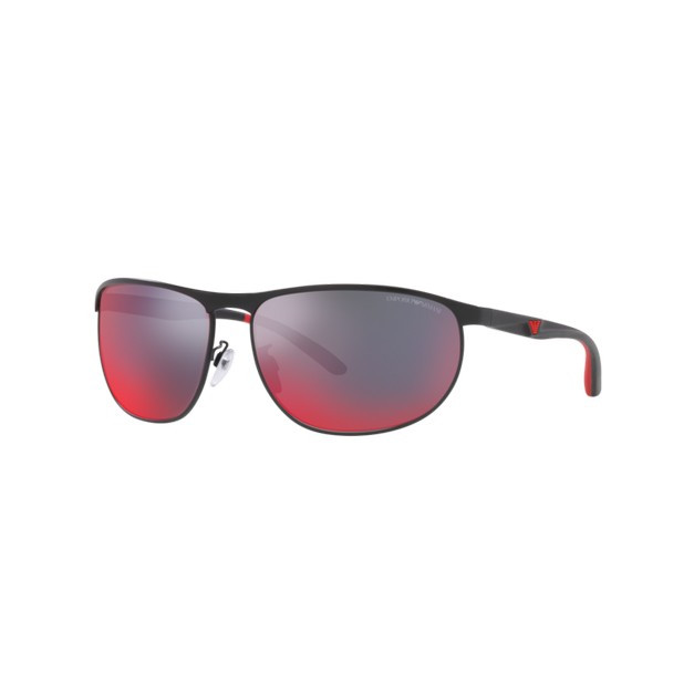 Emporio Armani napszemüveg - Matte Black / Dark Grey Mirror Blue-Red