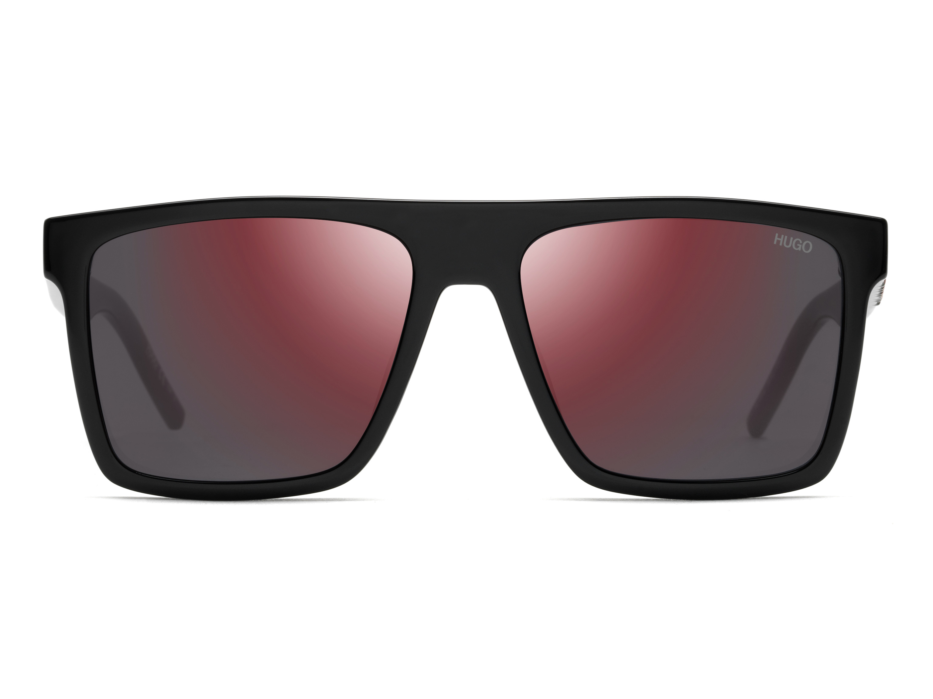 HUGO napszemüveg - RECTANGULAR - BLACK / RED MIRROR